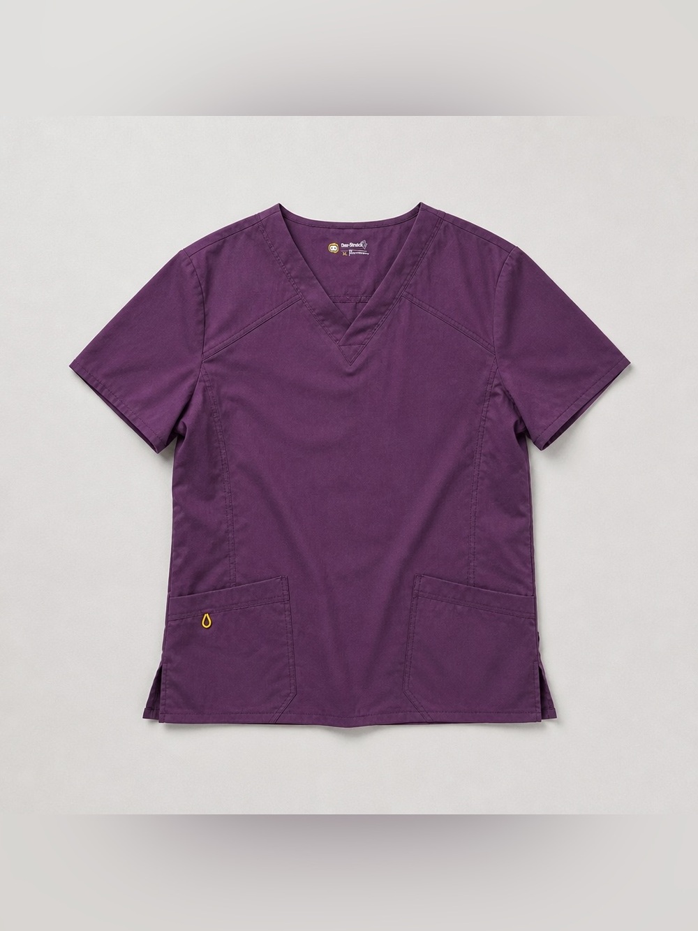 Women's / Men’s (Unisex) - V-Neck Short Sleeve Scrub Top in Plum